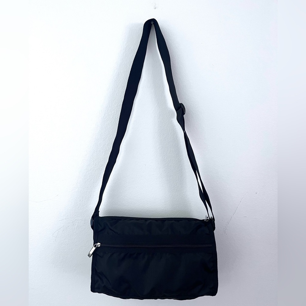 GAL Vintage Nylon Black Crossbody Bag Adjustable Strap Lots of Pockets 90’s - Picture 6 of 10